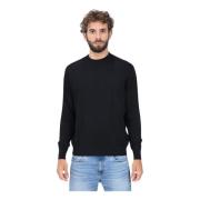 Sort Geometrisk Crewneck Sweater