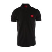 Slim Fit Sort Bomuld Polo Skjorte