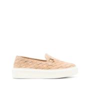 Tina Flettede Ruskind Loafers