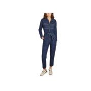 Denim Jumpsuit med Hjerteapplikation