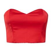 Romantisk Sweetheart Corsage Bluse Haute Red