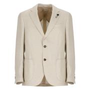 Beige Cashmere Silkejakke Peak Revers