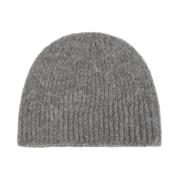 Grå Moss Beanie Uld Broderi