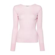 Ribstrikket Pink Sweater