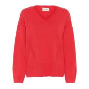 V-Neck Strik Pullover Flame Scarlet