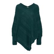 Strik Poncho Sea Moss Mønster