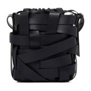 Sort Crossbody Taske med Fletdesign