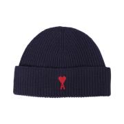 Natblå/Rød Beanie Hat