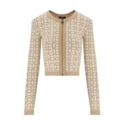 Monogram Jacquard Kort Cardigan