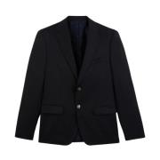 Slim Fit Uld Blazer - Blå