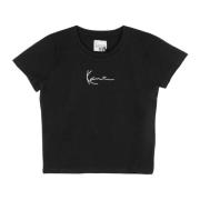 Signature Crop Tee Sort/Hvid