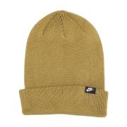 Gylden Mosset Ribstrikket Beanie Hat