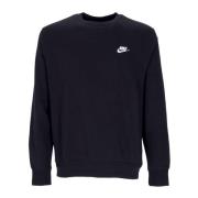 Sort/Hvid Sweatshirt med Crewneck Micro-Ribbed