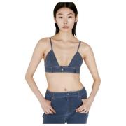 Denim Bra Top med Bæltestropper