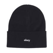 Sort Beanie Hat med Micro Rib