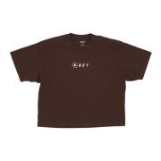 Blomstret Crop Tee i Java Brown