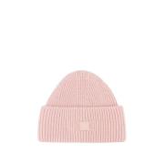 Pink Uld Face Beanie