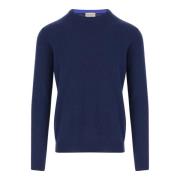 Blå Uld Pullover Crew Neck Sweater