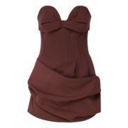 Burgundy Sweetheart Neckline Plisseret Top