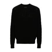 Sort Jacquard Sweater Crew Neck