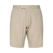 Beige Bomuldsshorts med Lommer