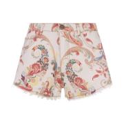 Blomstret Paisley High-Waisted Shorts