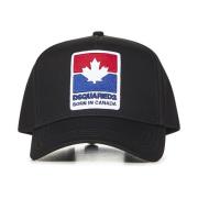 Sort Bomuld Baseball Cap Broderet Logo