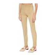 Maya Suede Leggings - Beige Super Slim