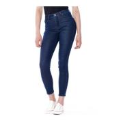 Højtaljede skinny jeans - Mørk denim