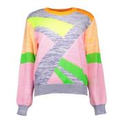 Farverig Logo Sweater til Chic Stil