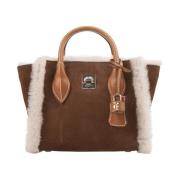 Brun Shearling Mini Maggie Taske