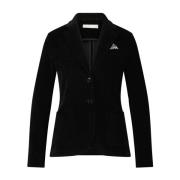 Velvet Blazer med Revers Krave