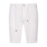 Hvide Silke Bomuld Bermuda Shorts