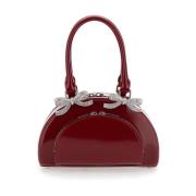 Burgundy Læder Mini Tote Taske