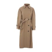 Beige Dobbeltbrystet Trenchcoat