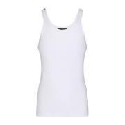 Ribbet Tank Top Hvid