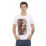 Elegant V-hals T-shirt med Frontprint