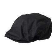 Sort Bomuld Newsboy Cap