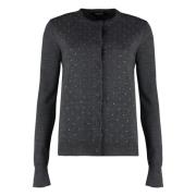 Rhinestone Virgin Wool Cardigan