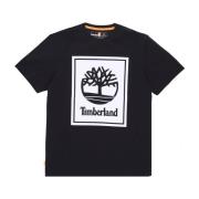 Stack Logo Tee Sort/Hvid