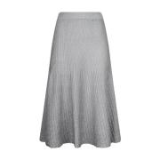 Metallic Ribbed Midi Nederdel