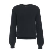 Ribbed Crew Neck Knit Sweater Finta