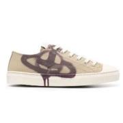 Beige Canvas Sneakers med Orb Logo