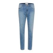 Blå Denim Straight Leg Jeans