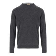 Grå Uld Pullover Crew Neck Sweater