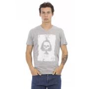 Elegant V-hals T-shirt med Frontprint