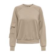 Stilfuld Crewneck Sweatshirt med Ærmelomme