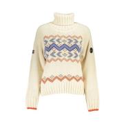 Elegant Beige Højhalset Sweater