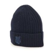 Midnight Blue Wool Cap with Fox Logo