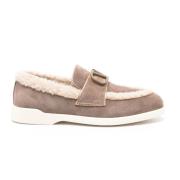 Brune Ruskind Loafers med VLogo Signature